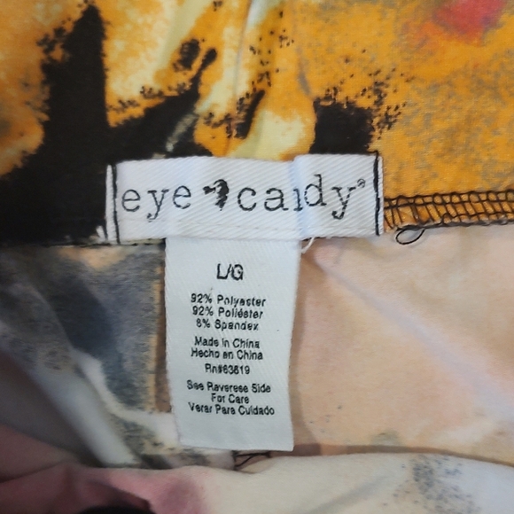 Eye Candy Multicolor Abstract Flared Pants Large - Picture 2 of 3